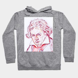 Ludwig van Beethoven Portrait | Ludwig van Beethoven Artwork | Line Art Hoodie